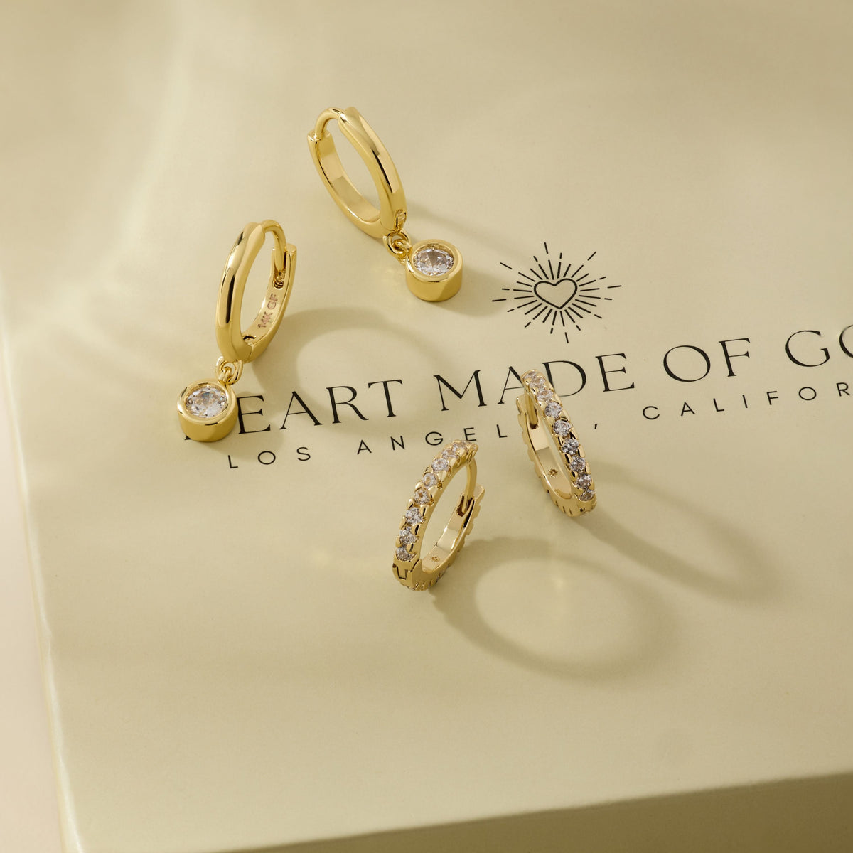 Gold Huggie Hoop Earring Set