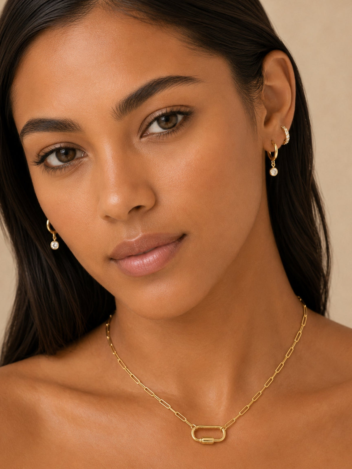 Gold Huggie Hoop Earring Set