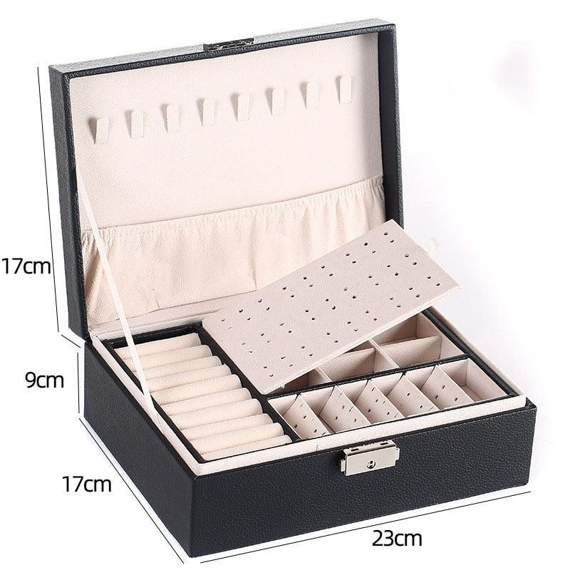 Double-Layer Leather Jewelry Box