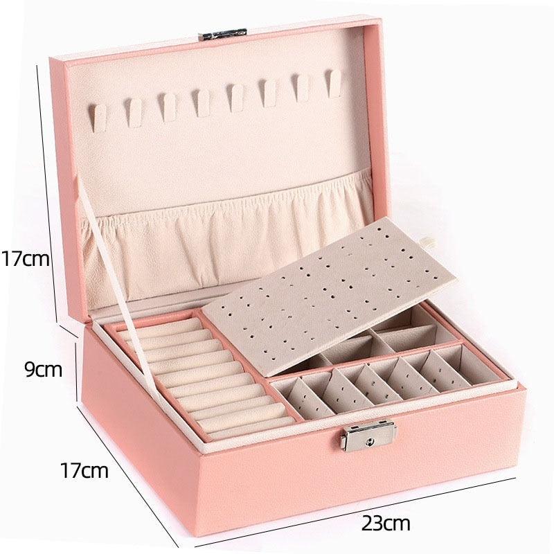 Double-Layer Leather Jewelry Box