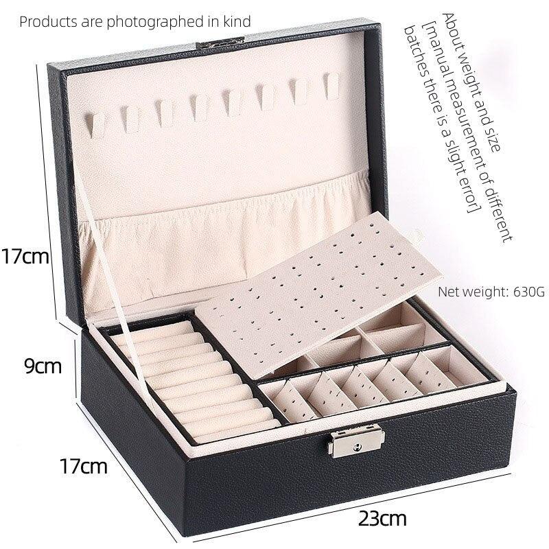 Double-Layer Leather Jewelry Box