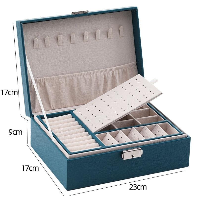 Double-Layer Leather Jewelry Box