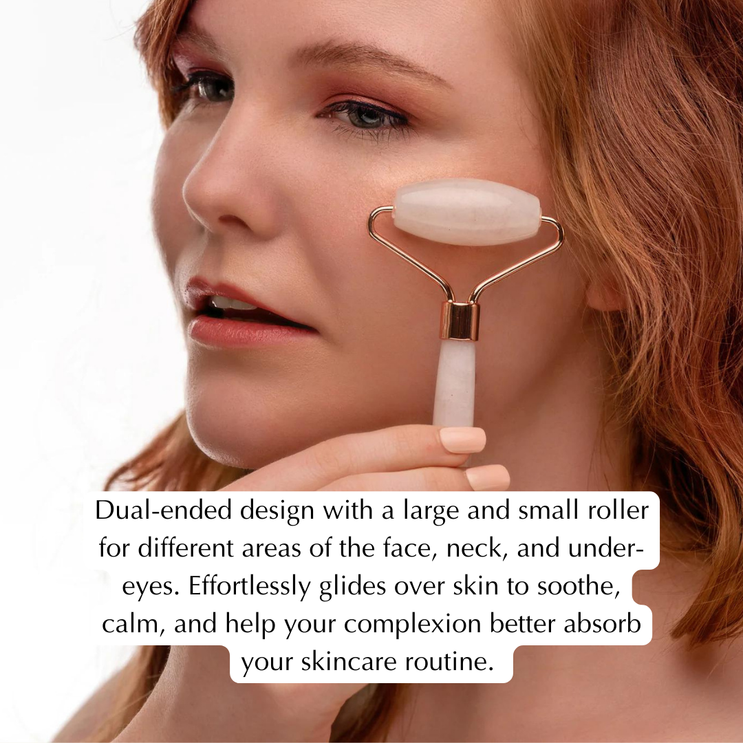 Double-Sided Rose Quartz Facial Roller