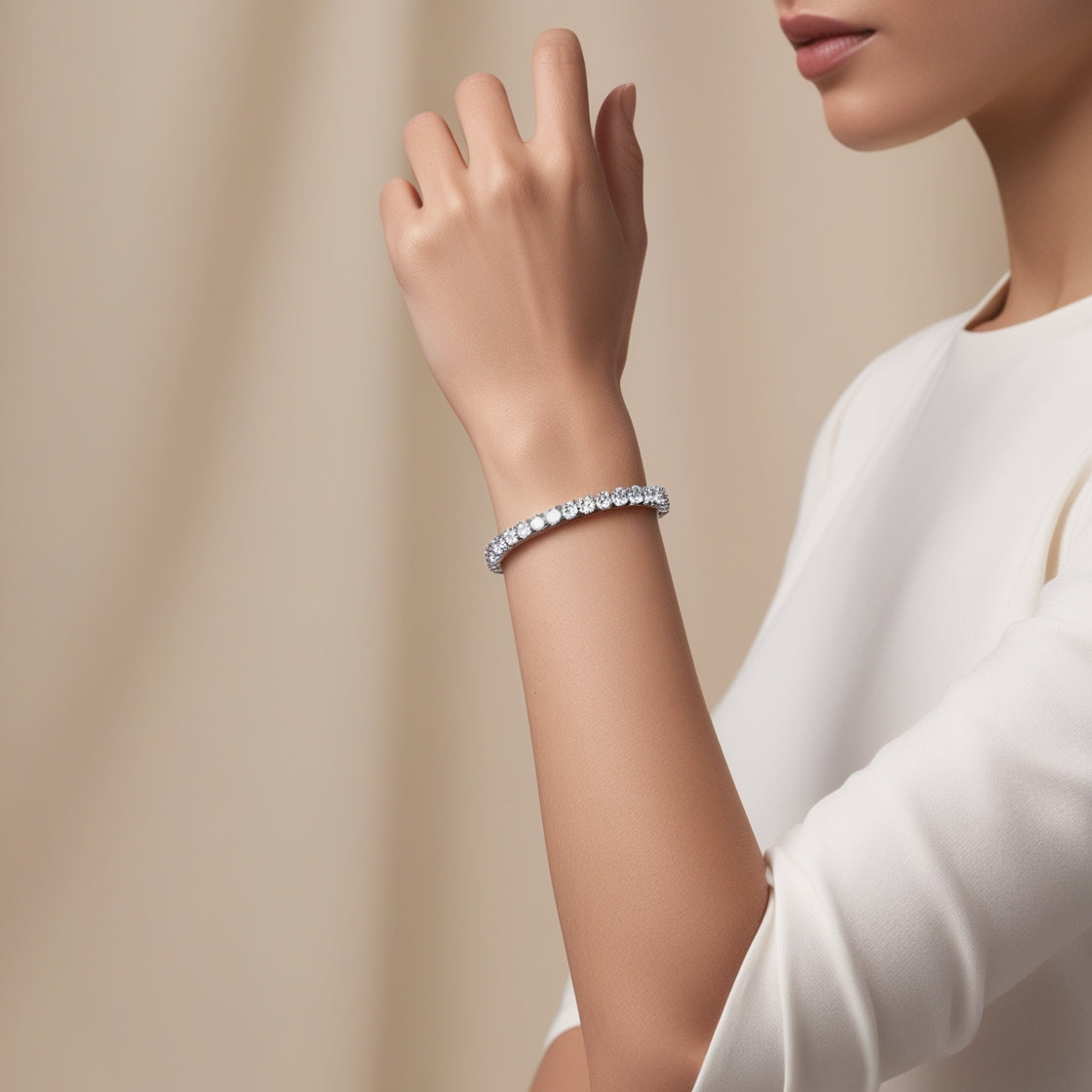 Lab-Grown Diamond Tennis Bracelet, 3.00 CTW, 14K Gold