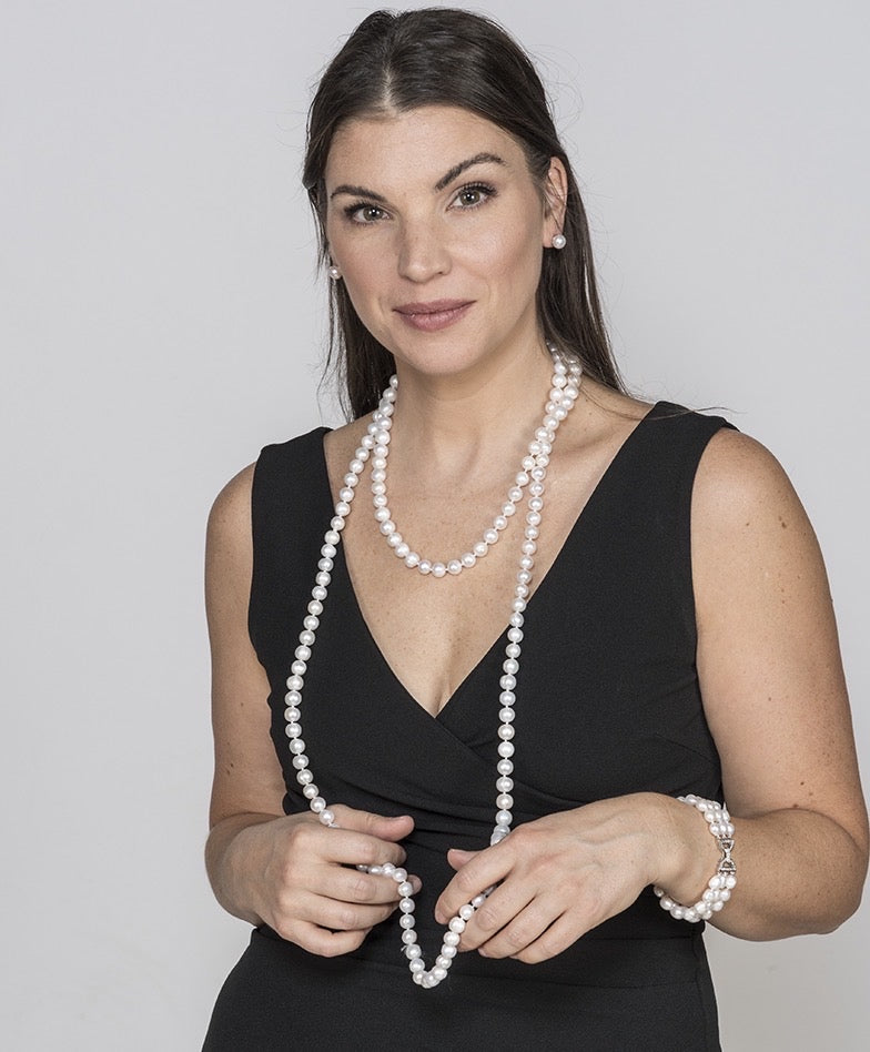 Extra-Long Perfect Pearl Necklace, 60"