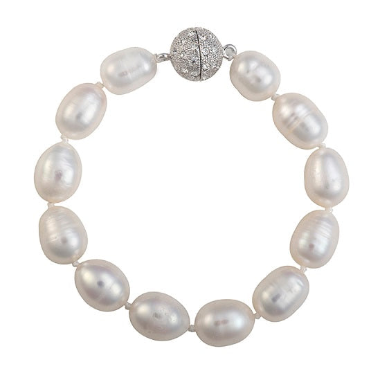 Baroque Pearl Bracelet with Crystal Clasp
