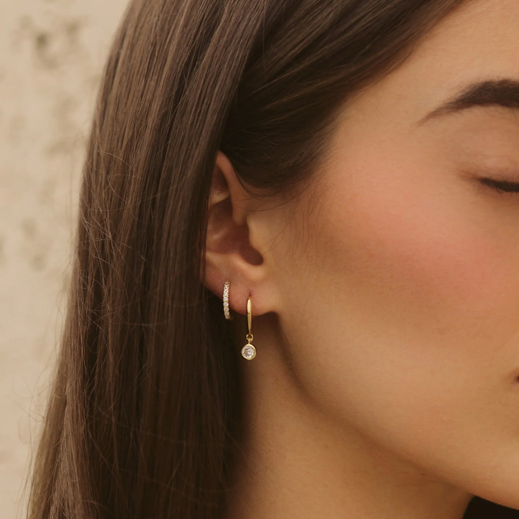 Gold Huggie Hoop Earring Set