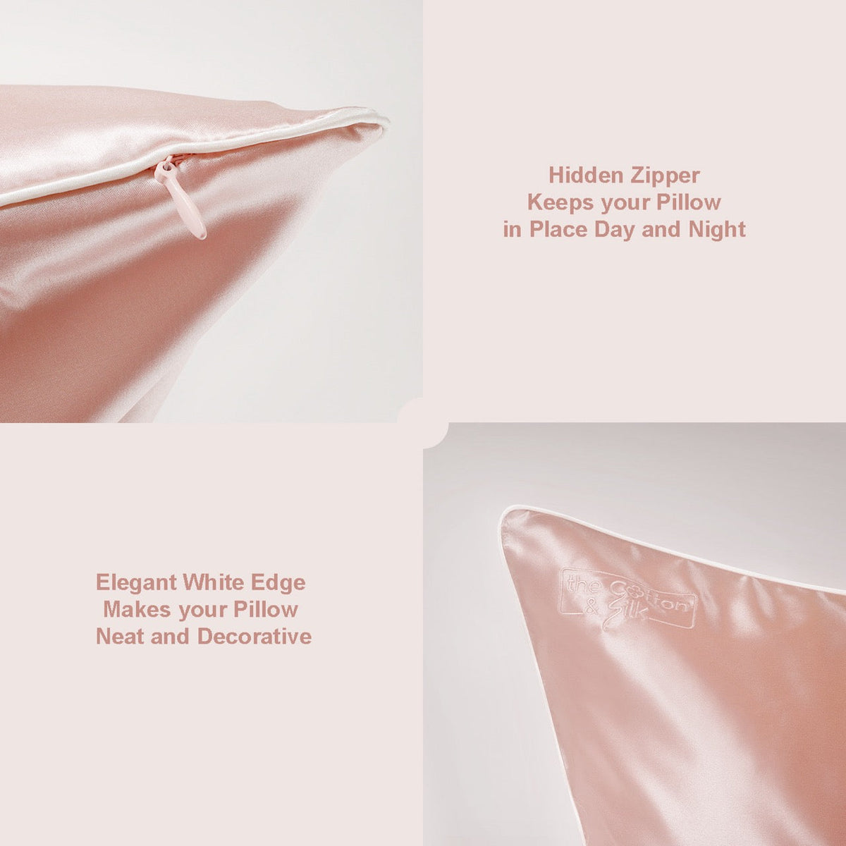 Mulberry Silk Pillowcase, Blush Pink