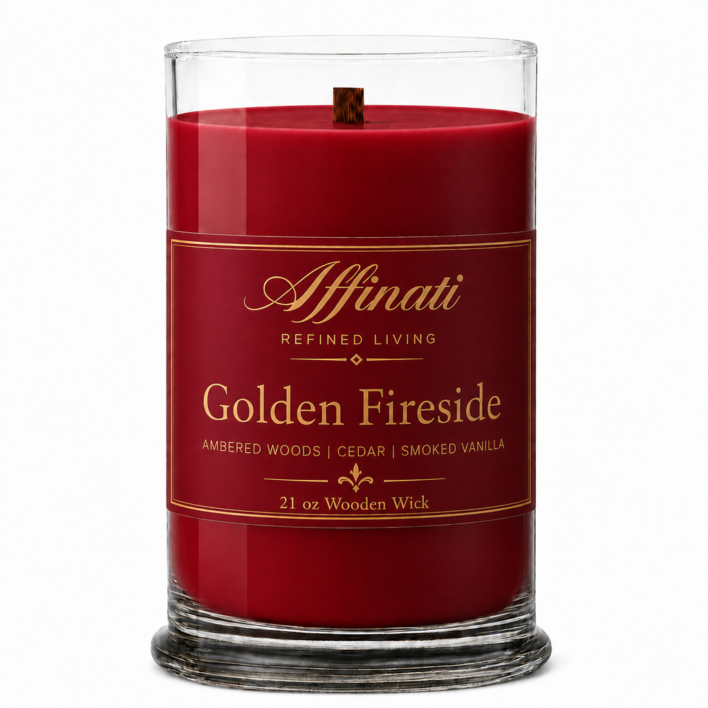Golden Fireside Wooden Wick Candle, 21 oz