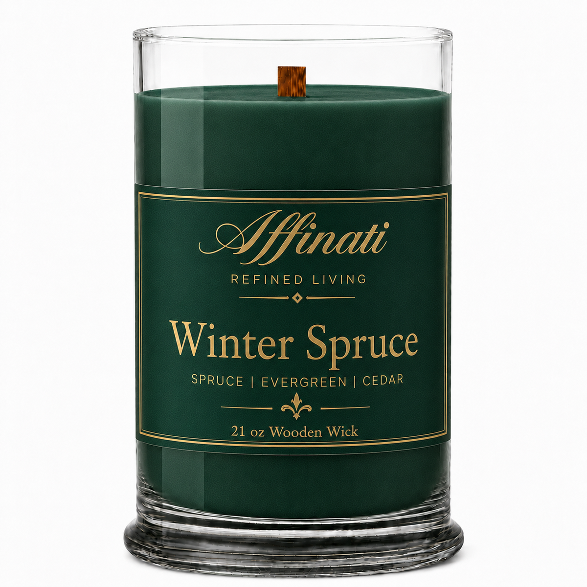 Winter Spruce Wooden Wick Candle, 21 oz