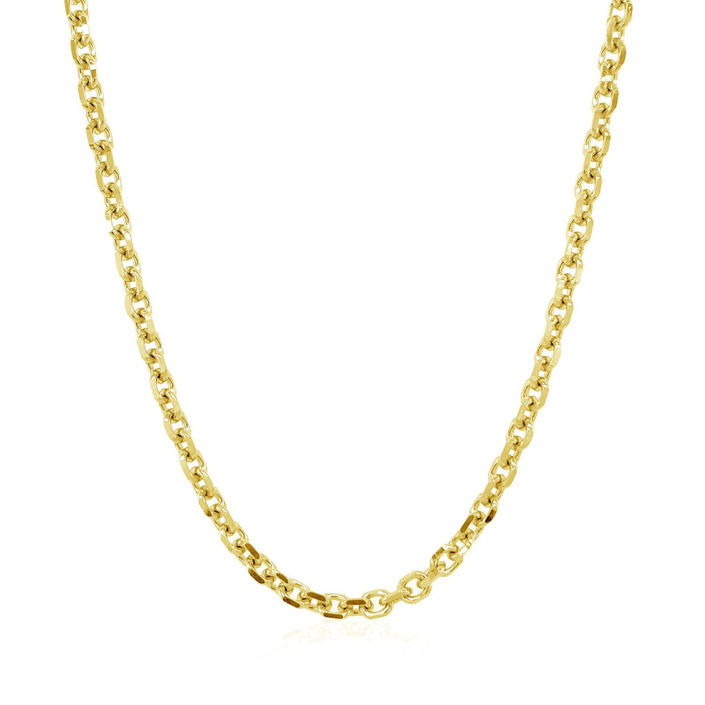 14K Yellow Gold Diamond-Cut Cable Chain, 3.0 mm