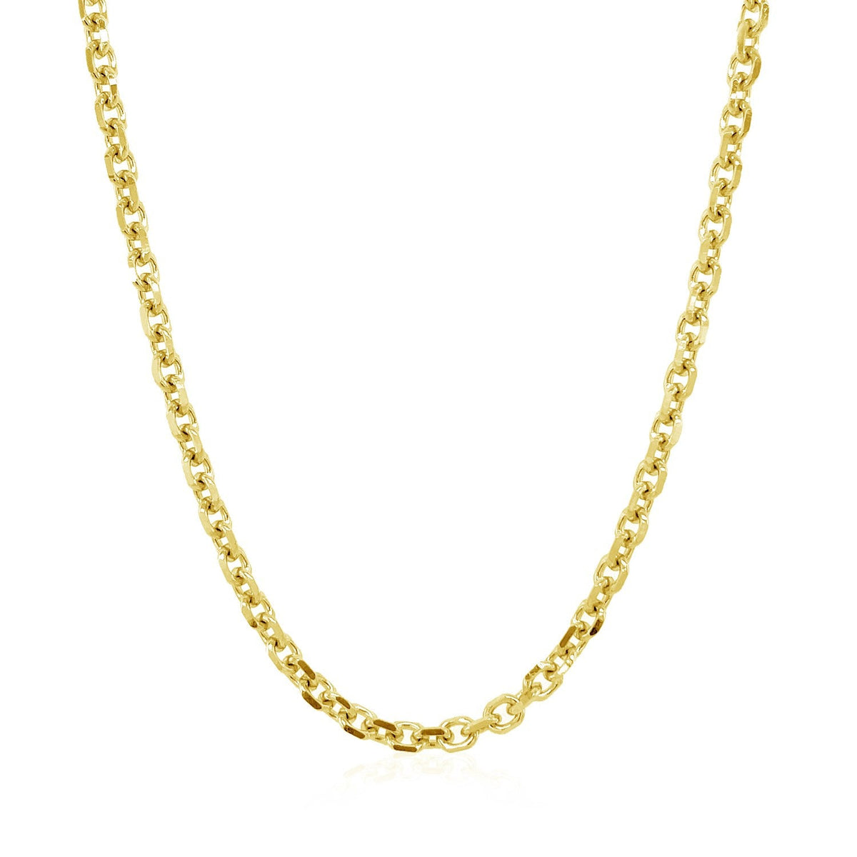 14K Yellow Gold Diamond-Cut Cable Chain, 3.0 mm