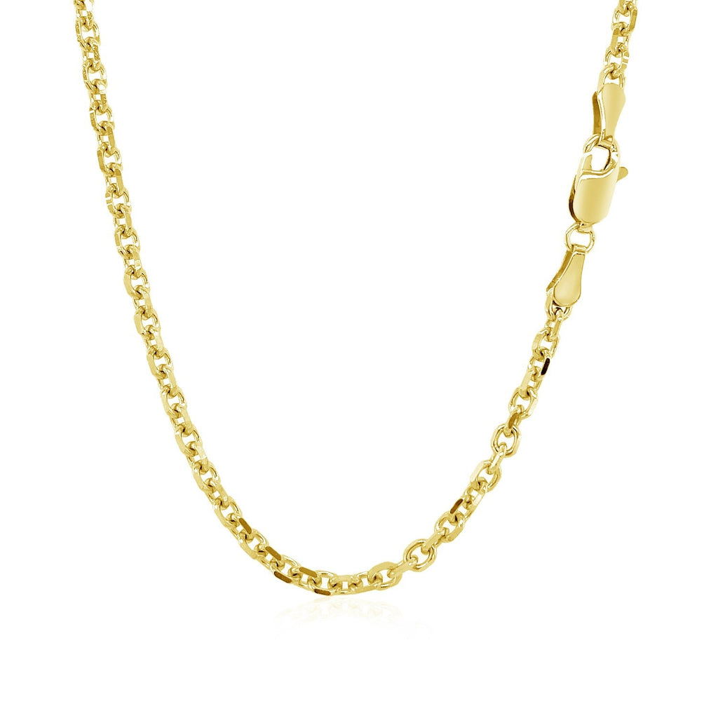 14K Yellow Gold Diamond-Cut Cable Chain, 3.0 mm