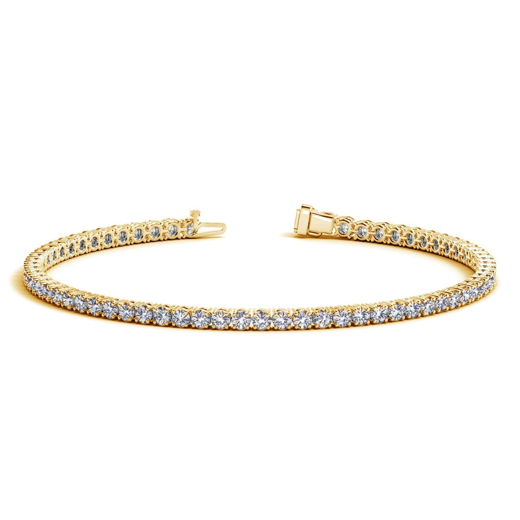 Lab-Grown Diamond Tennis Bracelet, 3 CTW, 14K Yellow Gold