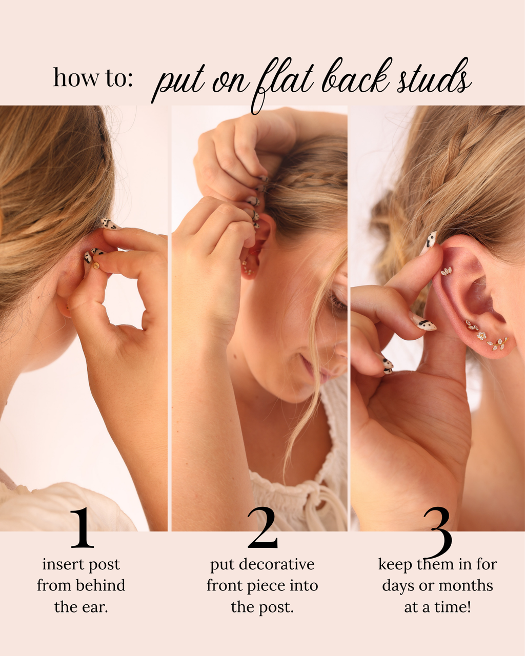 Cross Flat Back Stud Earring