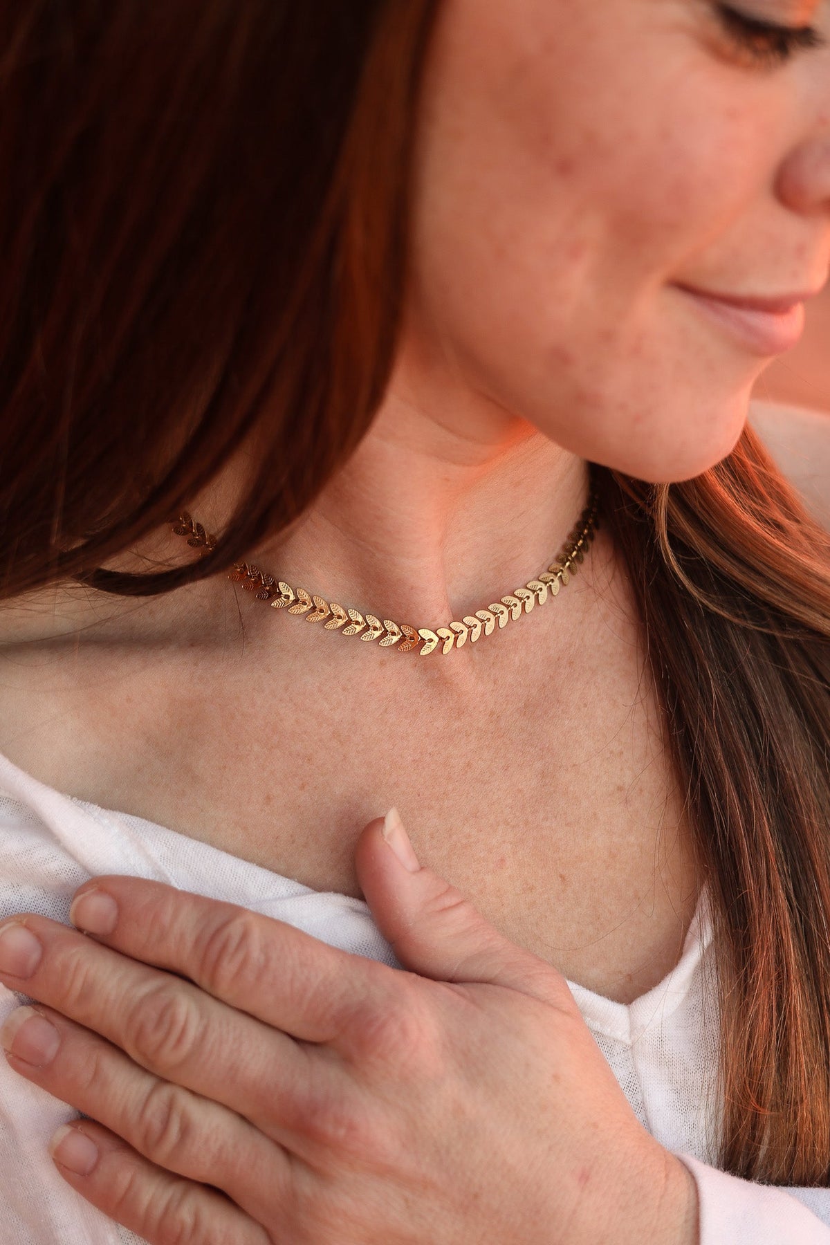 Persephone Leaf Chain Necklace