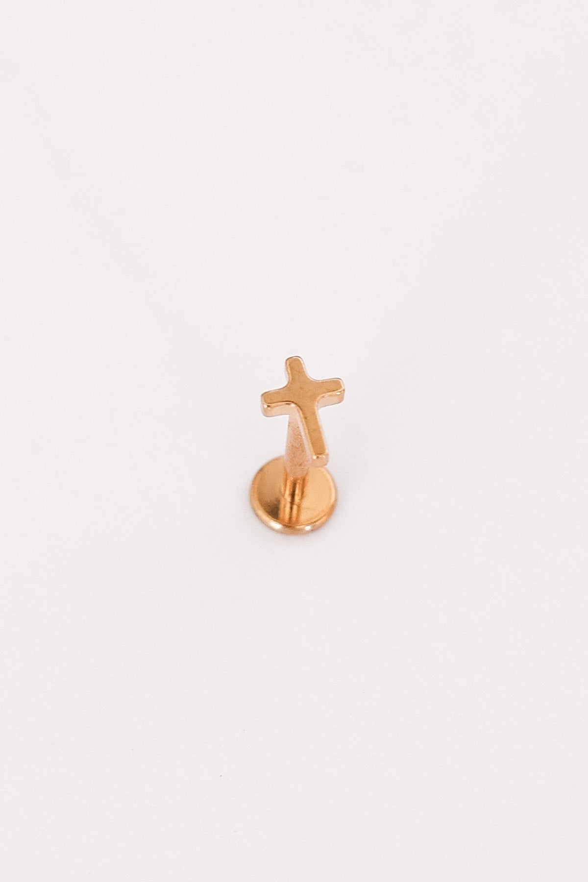 Cross Flat Back Stud Earring