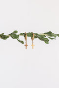 Dainty Cross Hoop Earrings