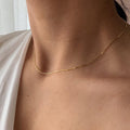 Herringbone Choker Necklace, 14K Gold Plated