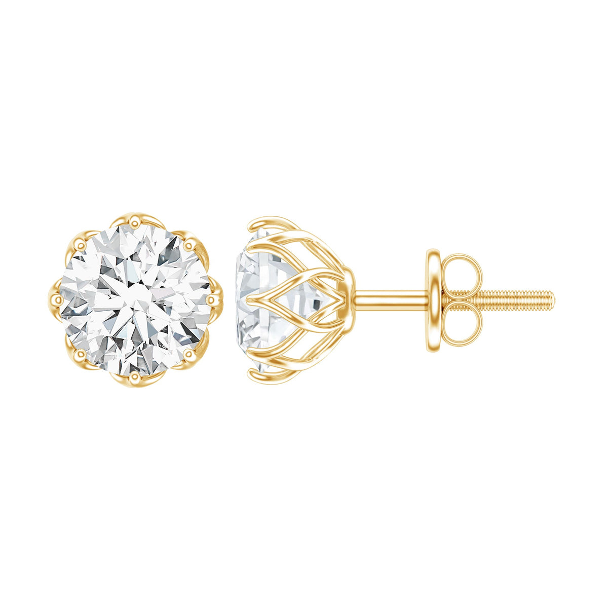 Lab-Grown Diamond Solitaire Studs, 1.9 ct