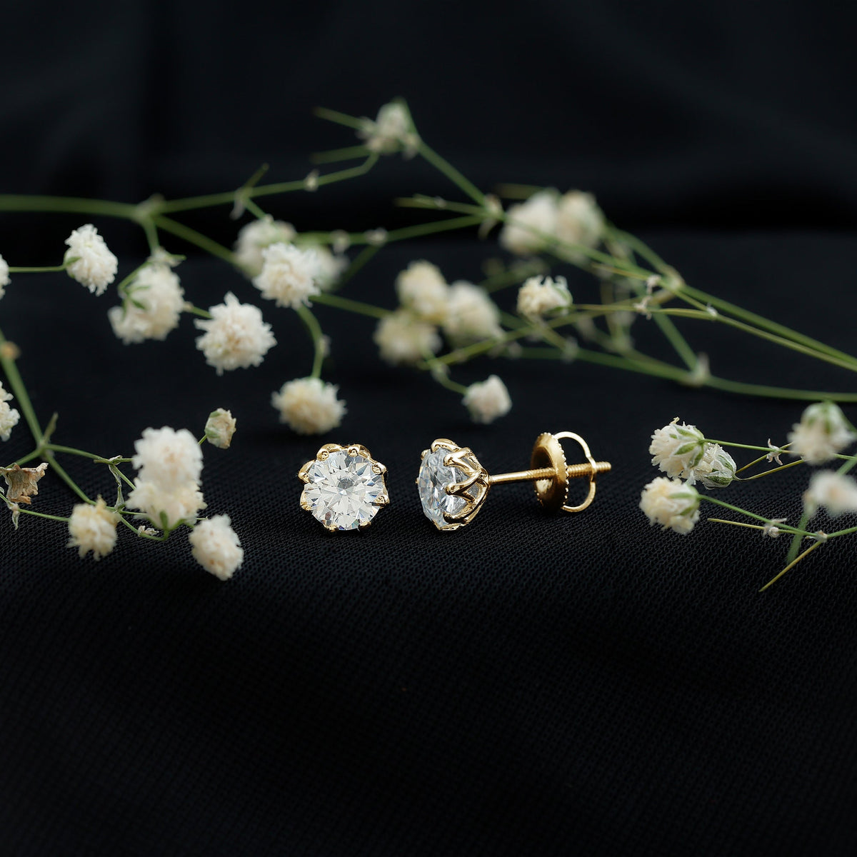 Lab-Grown Diamond Solitaire Studs, 1.9 ct