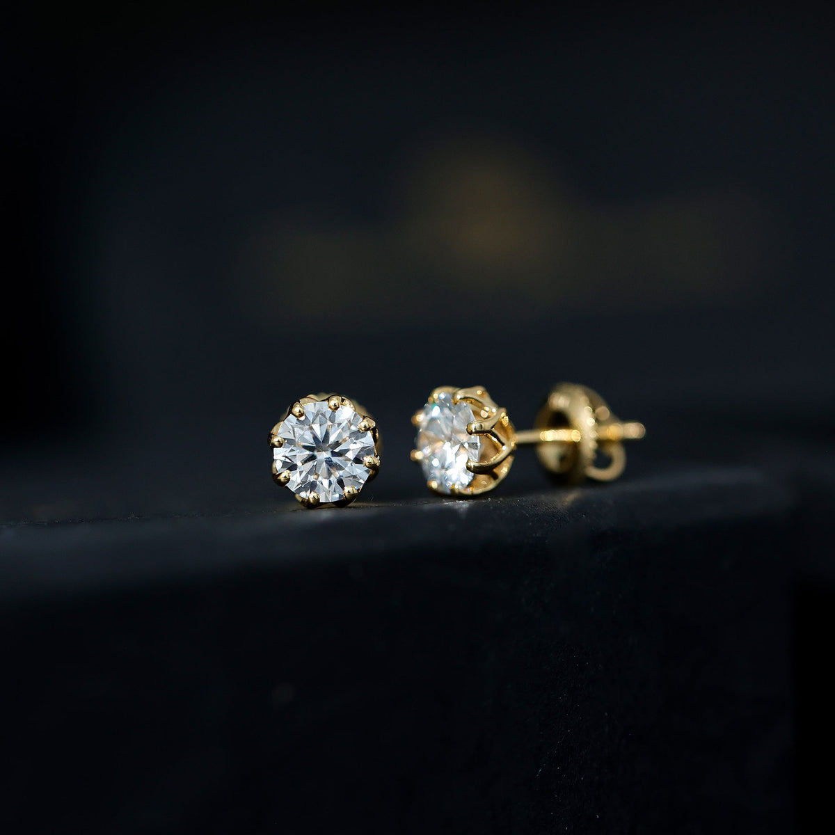 Lab-Grown Diamond Solitaire Studs, 1.9 ct