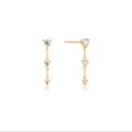 14K Gold Diamond Dangle Chain Studs