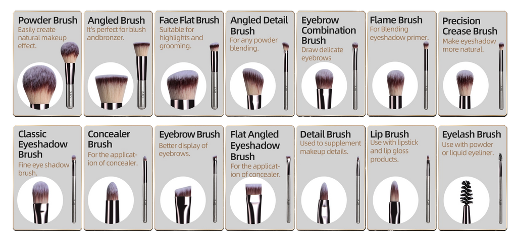 14-Piece Mini Brush Set with LED Mirror