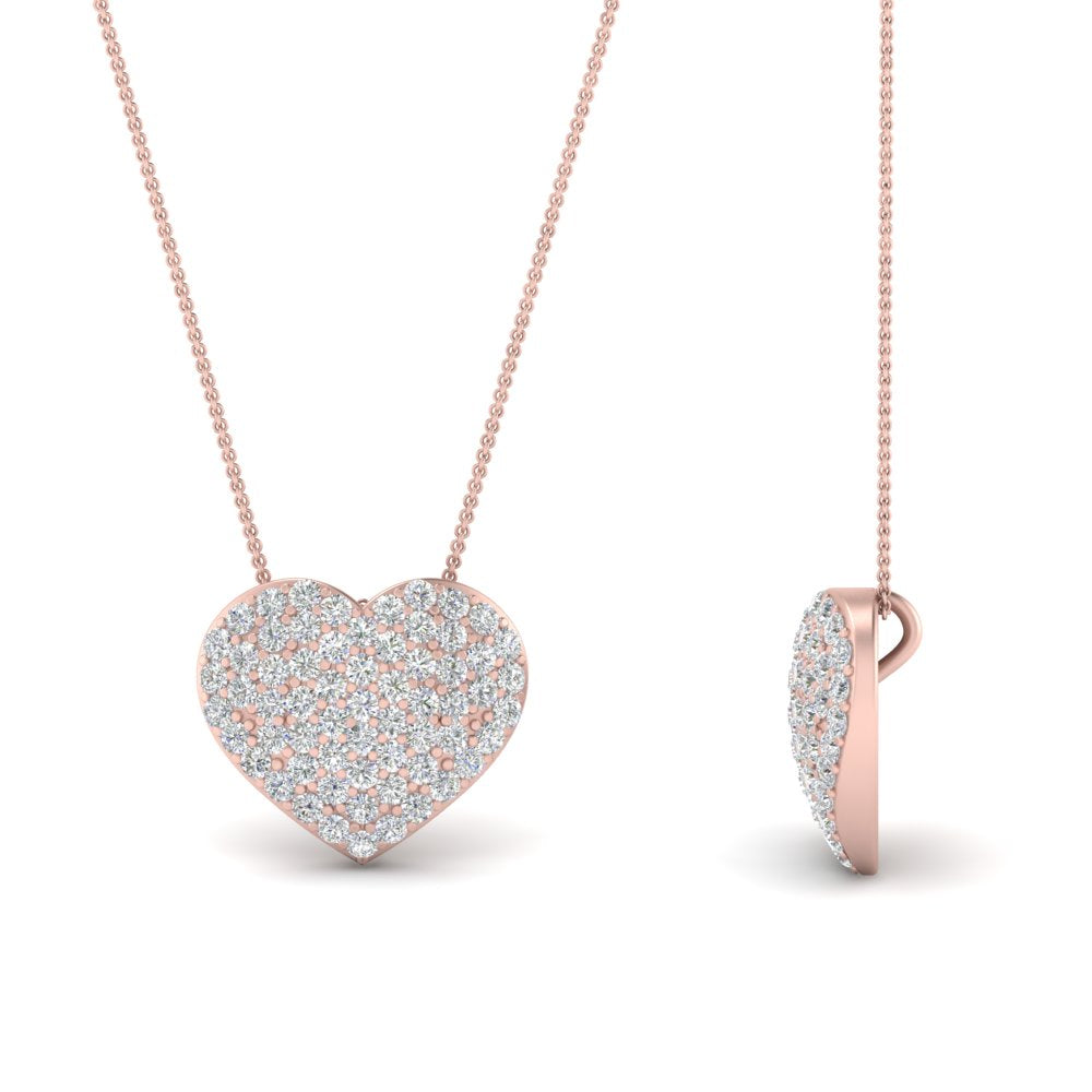 Heart Cluster Diamond Pendant
