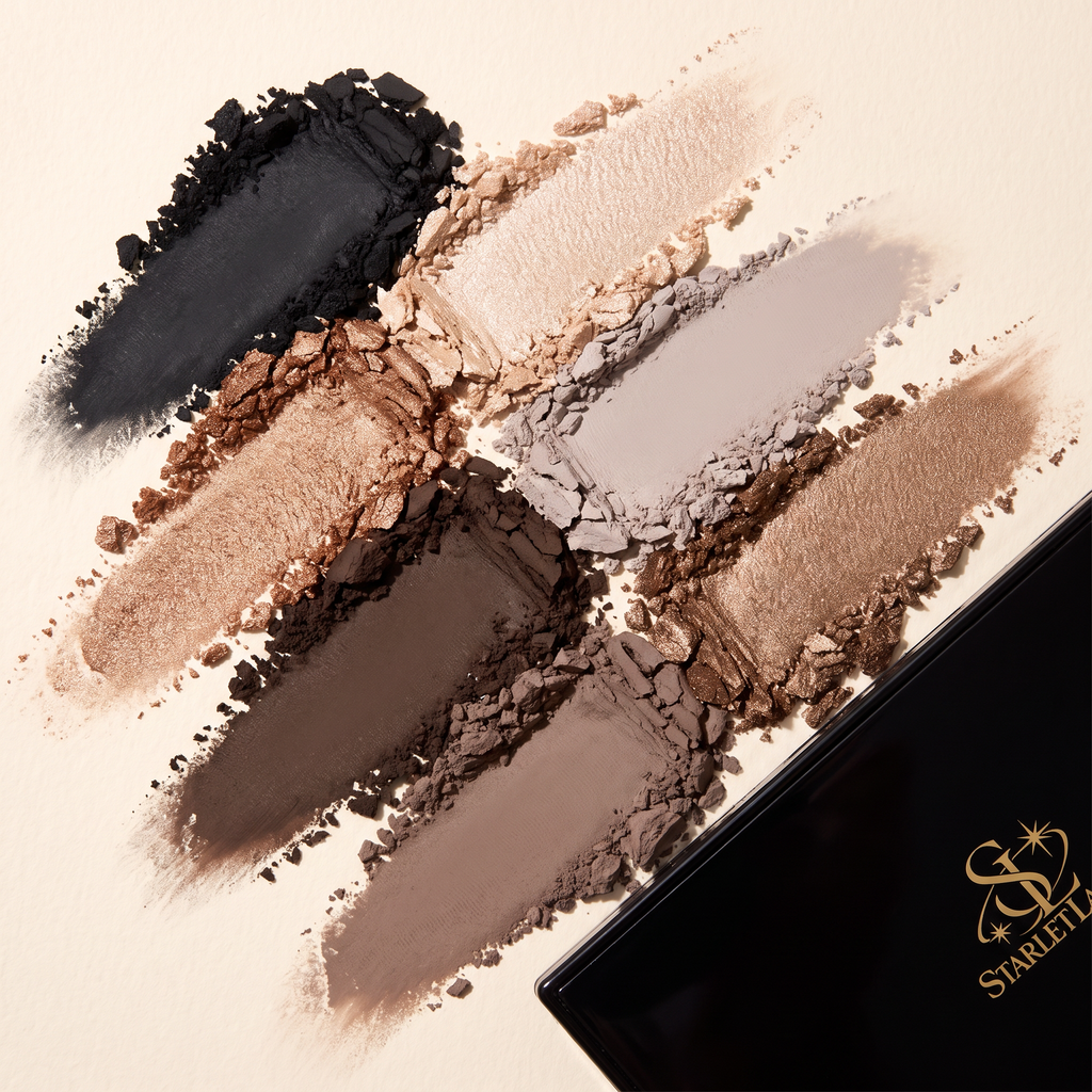 Crushed eyeshadow swatches in neutral tones