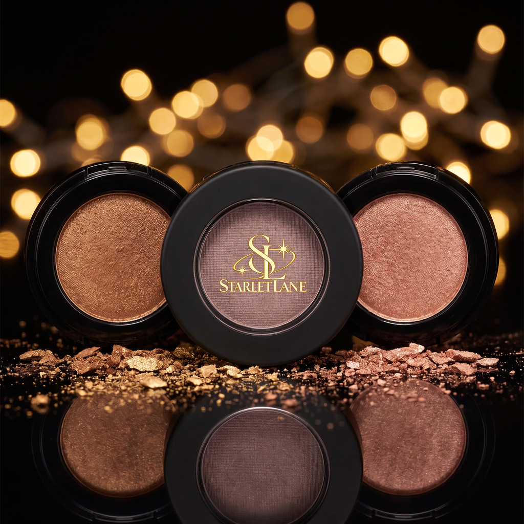 Starlet Lane single pan eyeshadows in warm shimmer shades