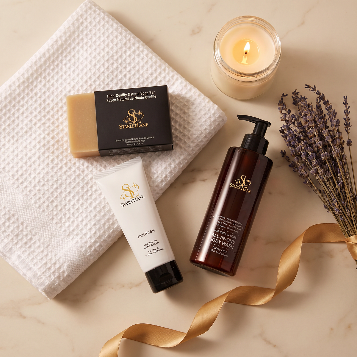 Spa Night gift set: natural soap, hand cream and body wash