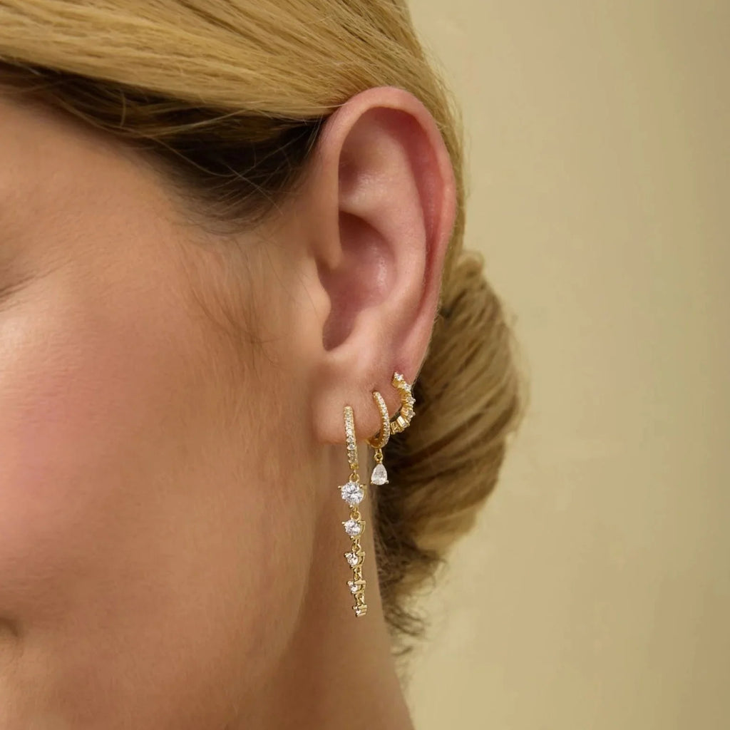 Pear Drop Hoop Earring Set