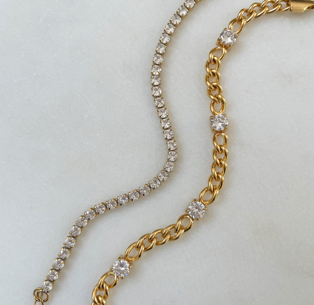 Paris Dainty Tennis Bracelet in Gold