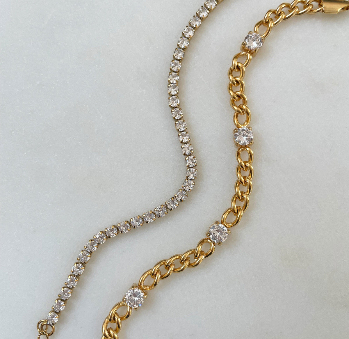 Paris Dainty Tennis Bracelet in Gold