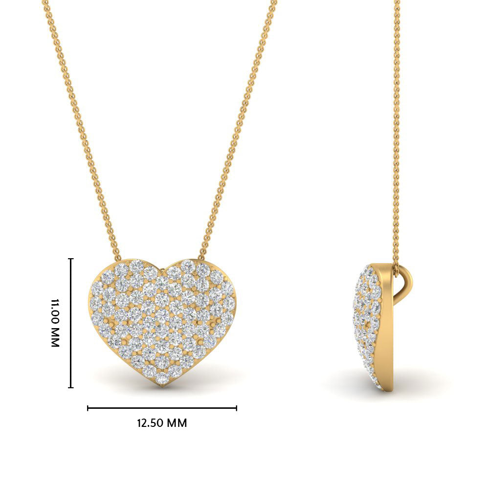 Heart Cluster Diamond Pendant