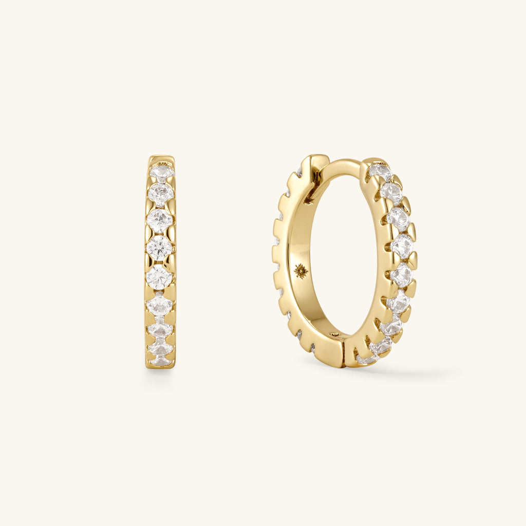 Gold Huggie Hoop Earring Set
