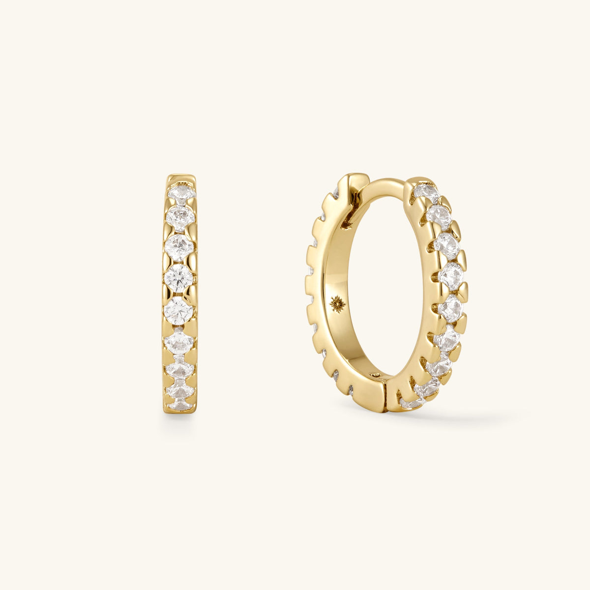 Gold Huggie Hoop Earring Set