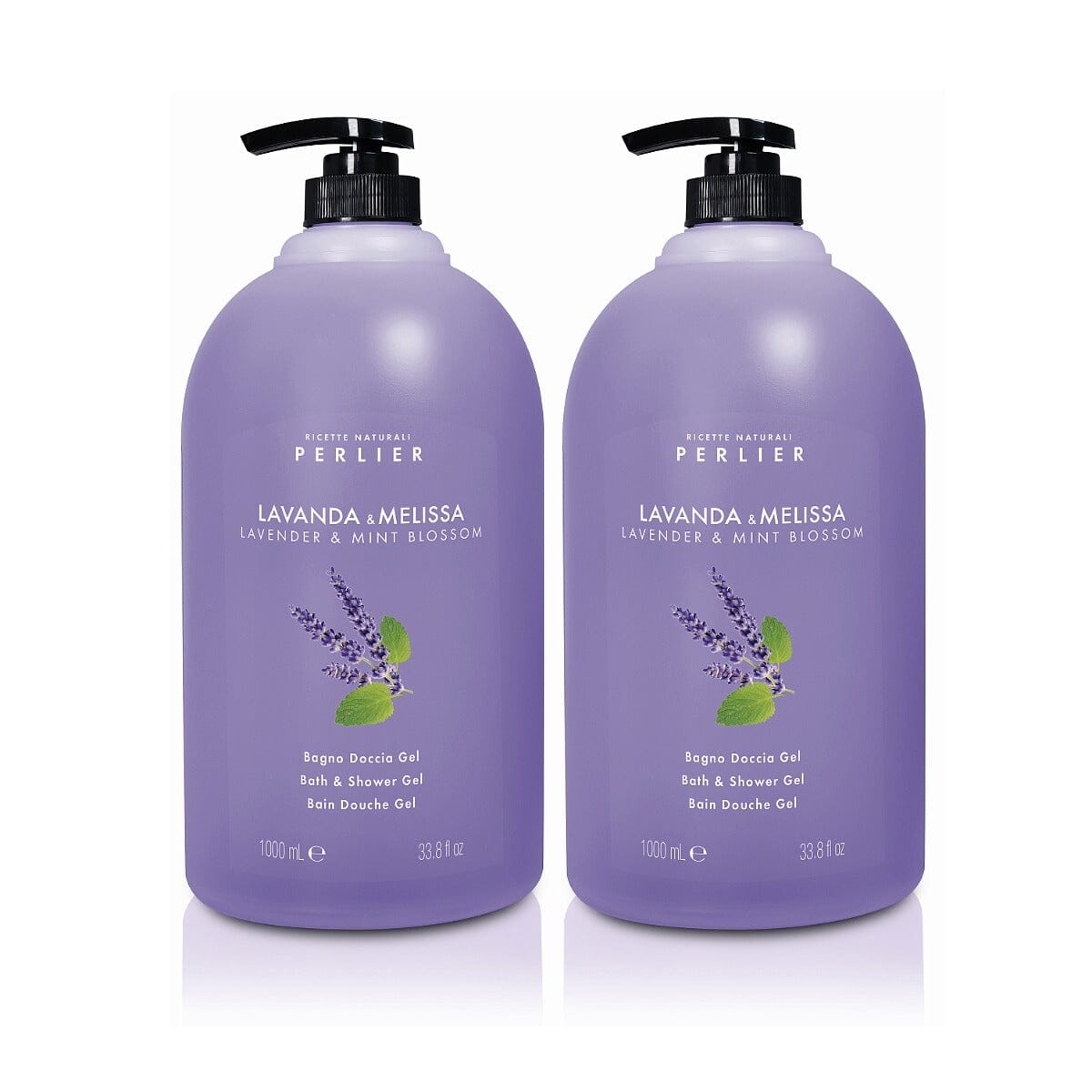 Perlier Lavender & Mint Blossom Bath & Shower Gel, 2-Pack
