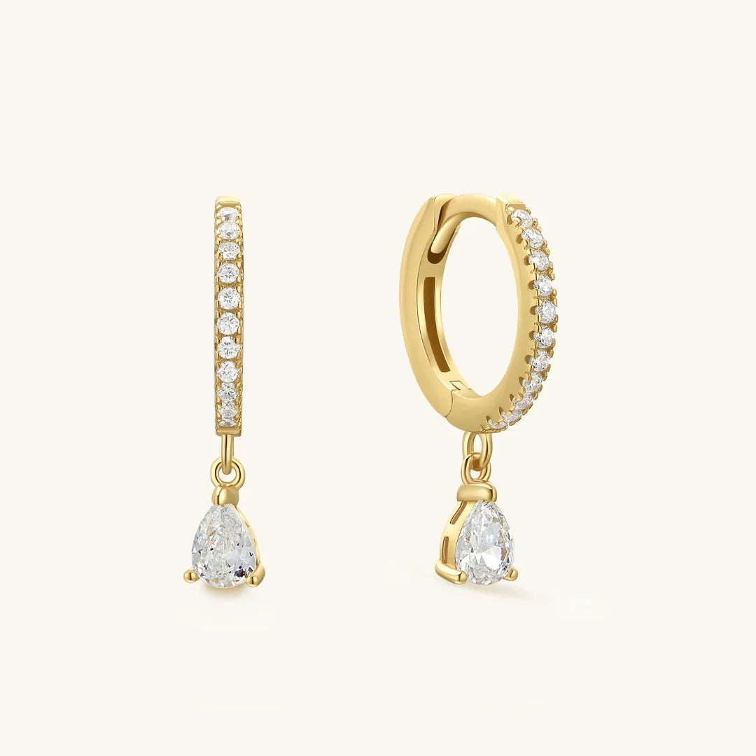 Pear Drop Hoop Earring Set
