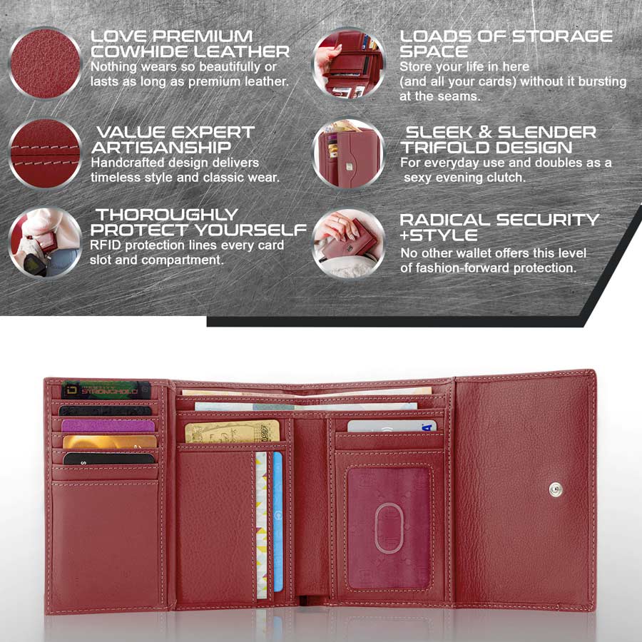Women's Leather Trifold Wallet