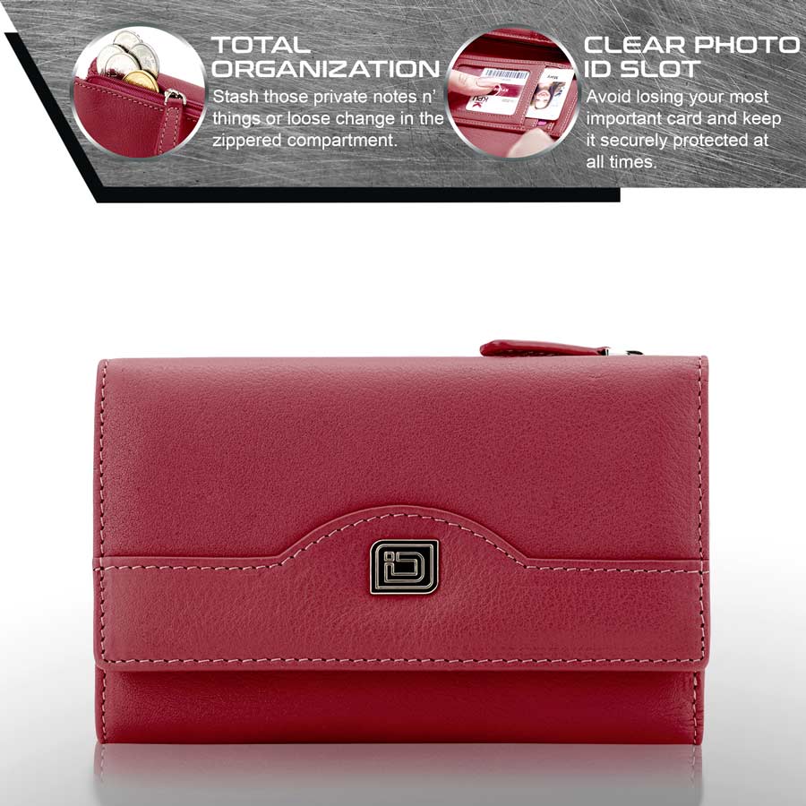 Women's Leather Trifold Wallet