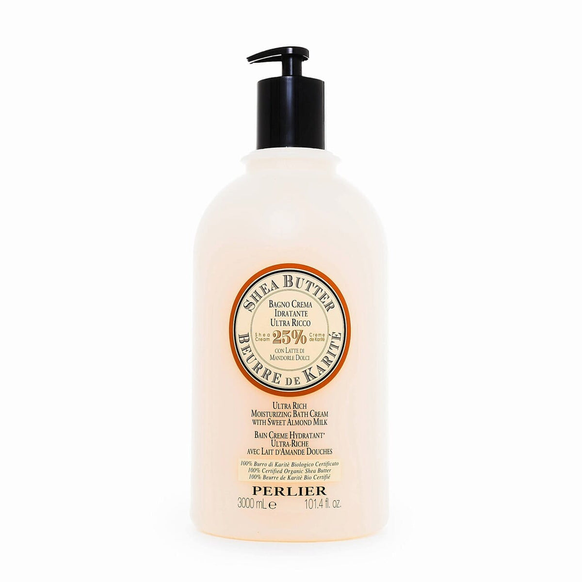 Perlier Shea & Sweet Almond Bath & Shower Cream, 101.4 oz