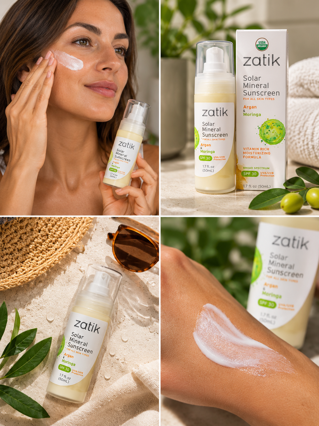 Zatik Solar Mineral Sunscreen SPF 30 for Face & Neck
