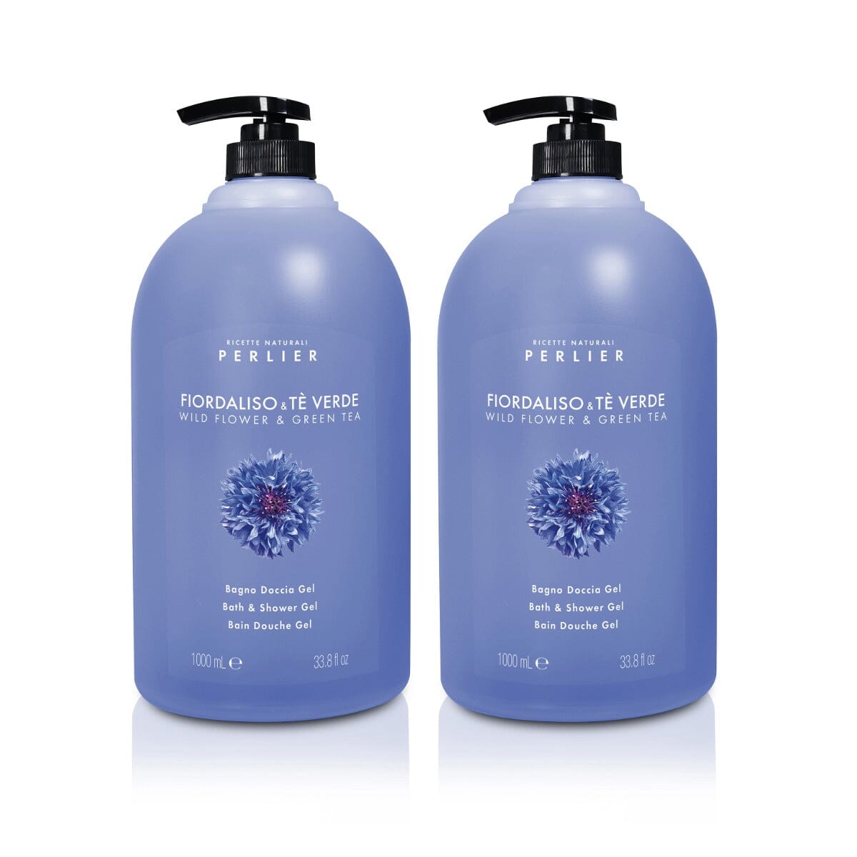 Perlier Wild Flower & Green Tea Bath & Shower Gel, 2-Pack