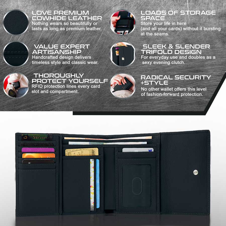 Women's Leather Trifold Wallet