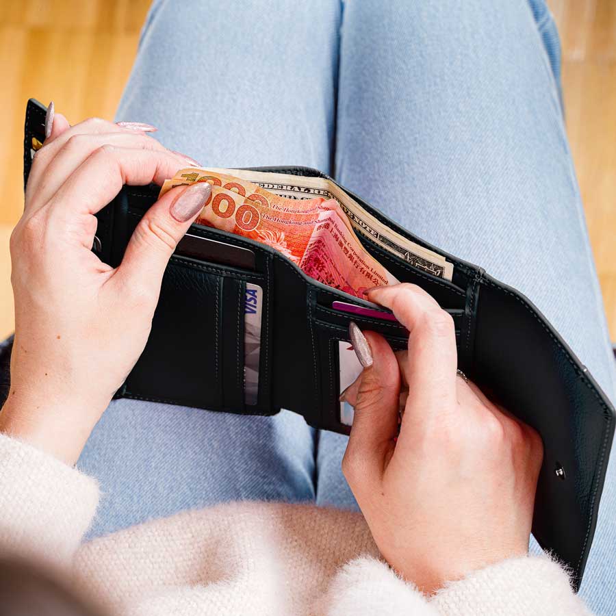 Women's Leather Trifold Wallet